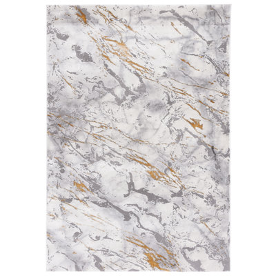 Linley Abstract Gray/Gold Area Rug