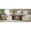 Table basse de 47,2 po en forme d'éventail avec tablette de rangement inférieure, finition grain de bois de noyer, table de salon moderne de style Mid-Century, mobilier d'appoint de style maison de campagne pour grands espaces, assemblage facile