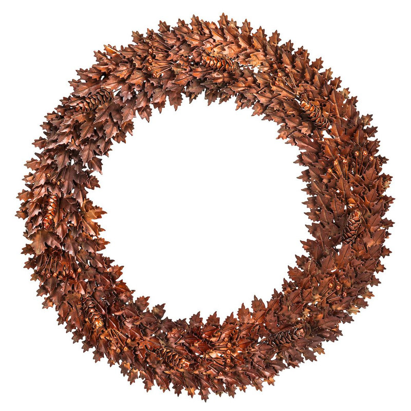 Dried Pinecone Metal Wreath, 23" H x 23" W x 4" D, Brown