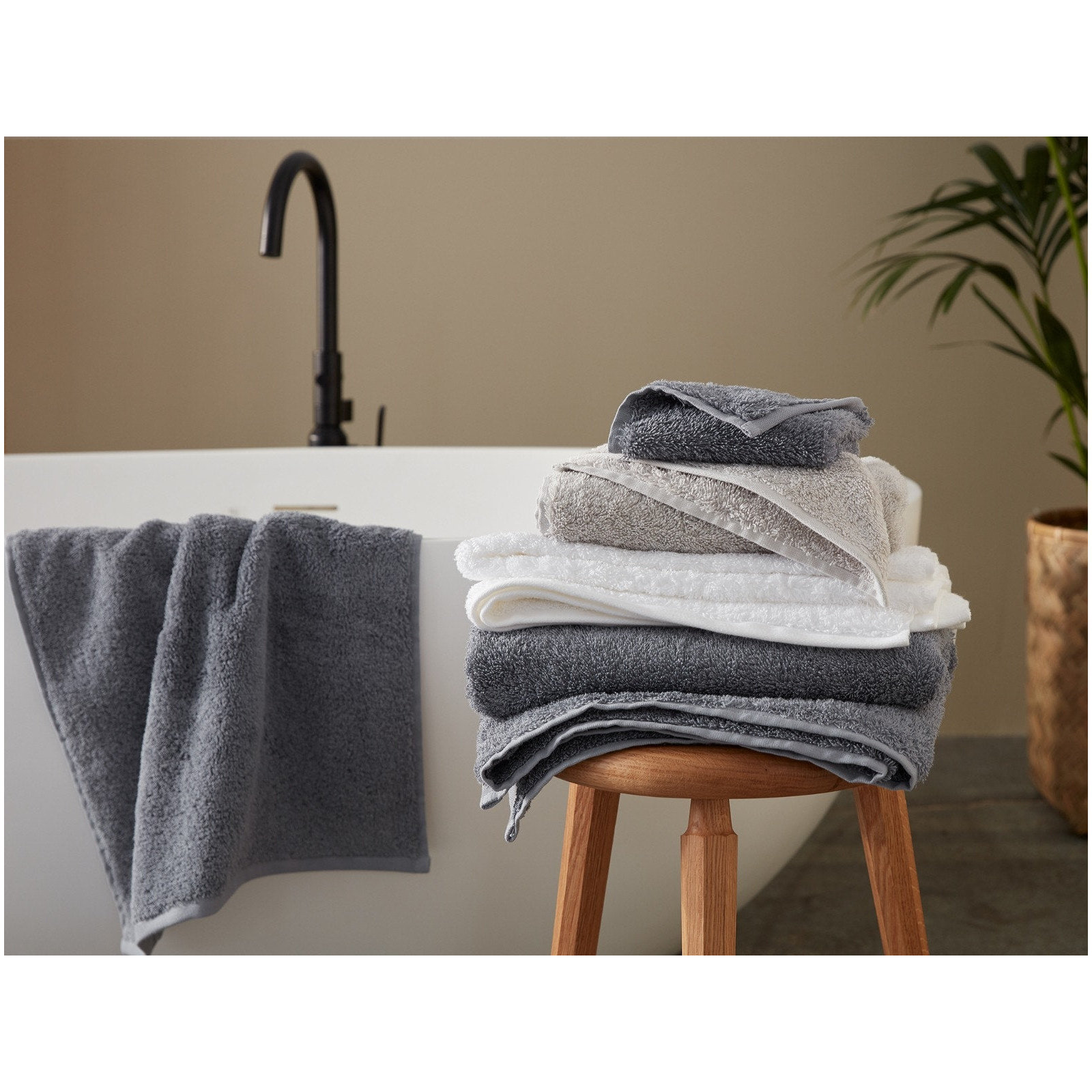 Cloud Loom Organic Bath Towel, Steel Blue, Washcloth - 1 Pack