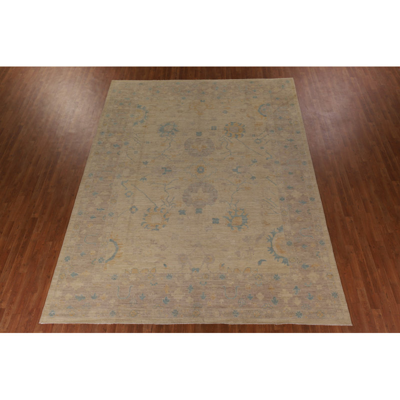 Vegetable Dye Oushak Turkish Area Rug 12