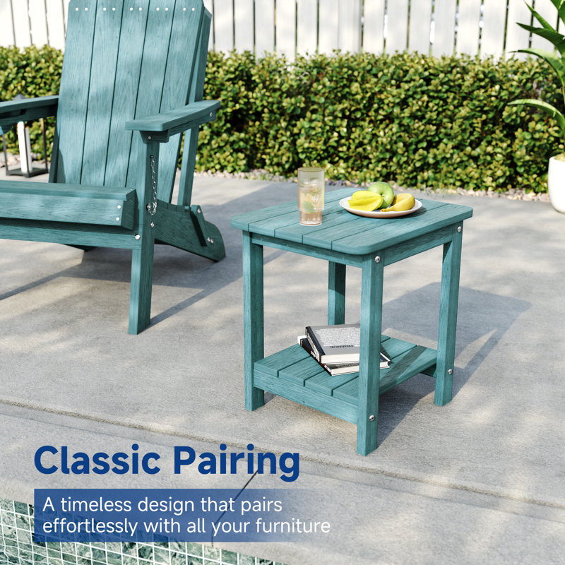 Table de bout pour l'extérieur Bertoncini, Bleu lac