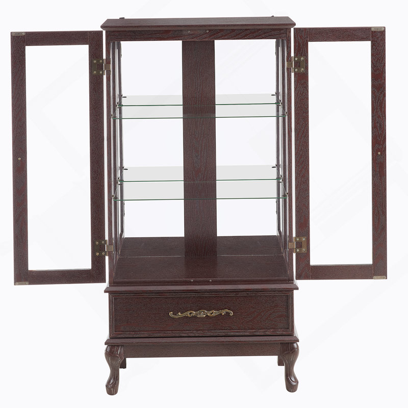 Armoire vitrée avec porte vitrée Curio, Cerisier
