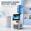 13,58 po. Machine à glaçons commerciale autoportante avec 70 lb Production quotidienne de glace, 15 lb Bac de rangement, cubes de glace en forme de croissant et conception en acier inoxydable