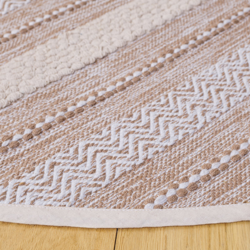 Tapis beige / ivoire Mataeo 976, Rond 6 pi