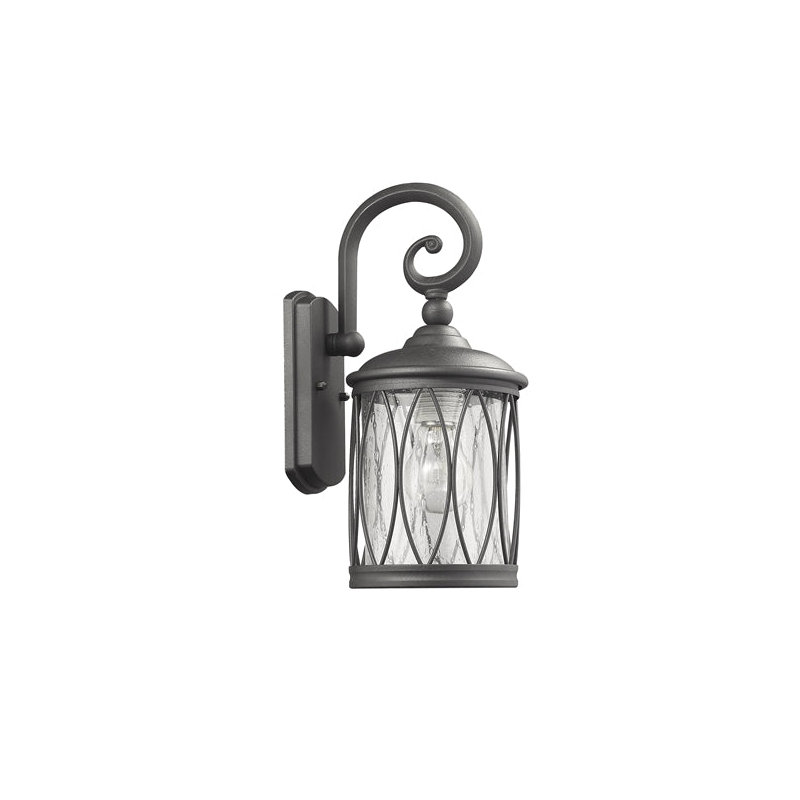DindanTransitional 1 Light Black Outdoor Wall Sconce 13"H