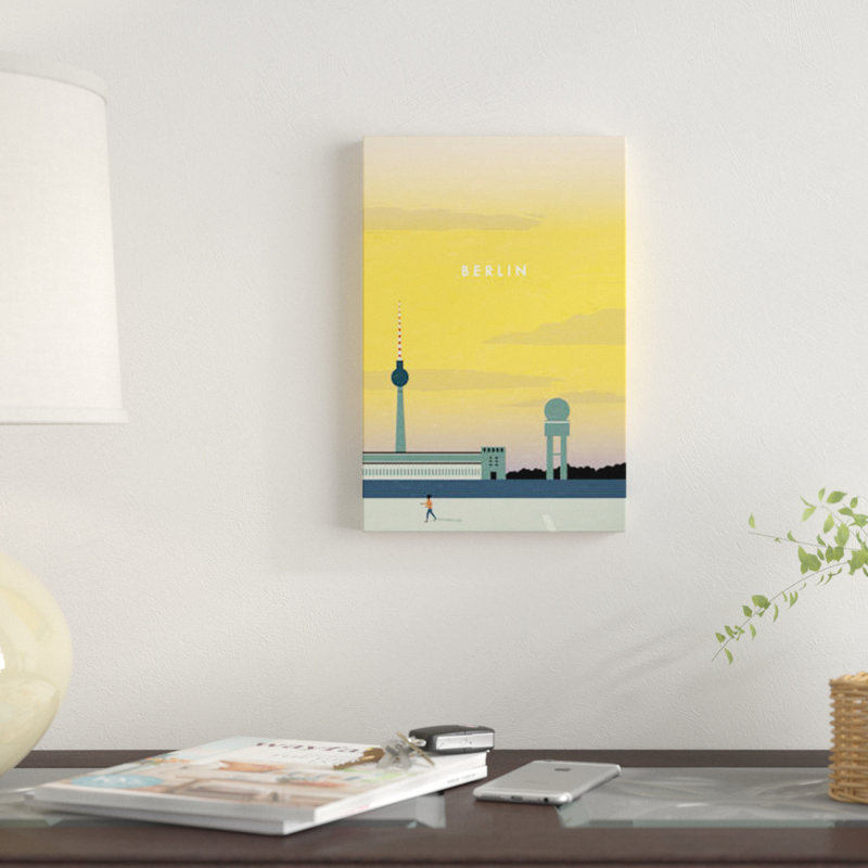 « berlin' », reproduction d’impression sur toile, H 12 po x l 8 po x P 0,75 po, Pas de tapis, Toile tendue