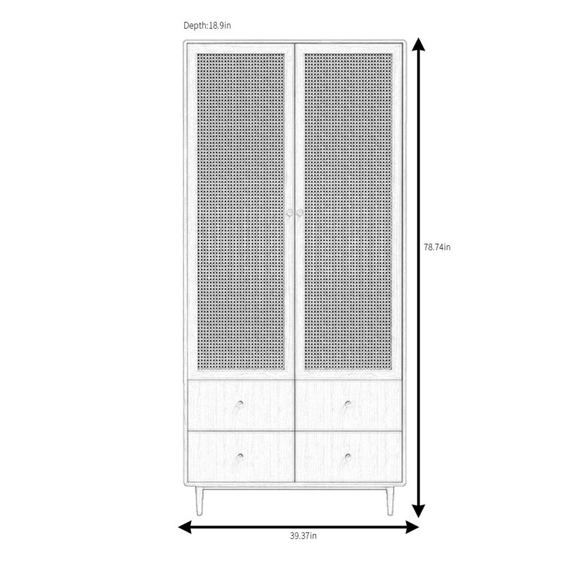 Armoire simple en osier