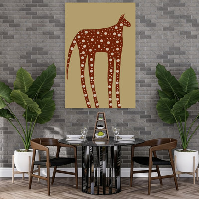 Spotted Earthy Creature Abstract Minimalist Modern Deer Horse Wildlife Wall Art Print 1 Piece Wrapped Canvas Wall Art