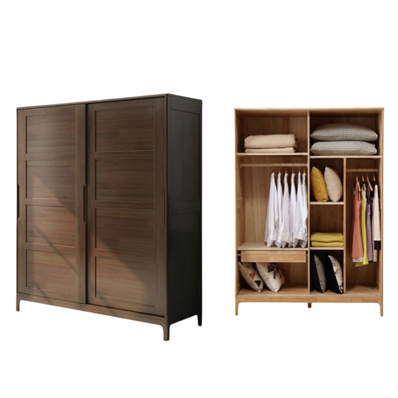 Garde-robe rétro pratique et classique, Noyer, H 82,68 po x l 70,87 po x P 24,41 po
