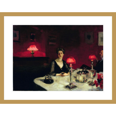 «A Dinner Table at Night» par John Singer Sargent, impression giclée encadrée
