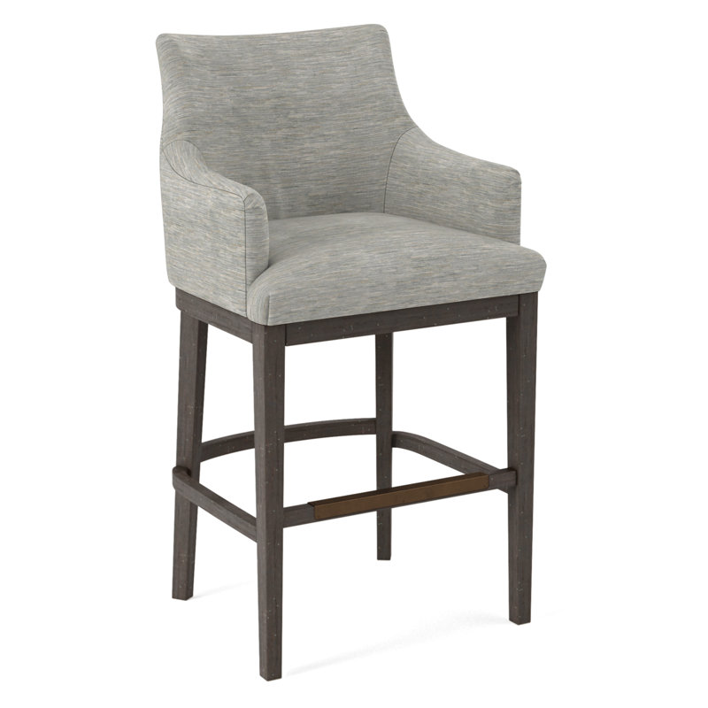 Upholstered Stool, 61555-75, Weathered Gray