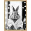 «Bunny Glam», impression sur toile encadrée, noir et blanc par The Creative Bunch Studio, reproduction d'art sur toile encadrée-1585007288