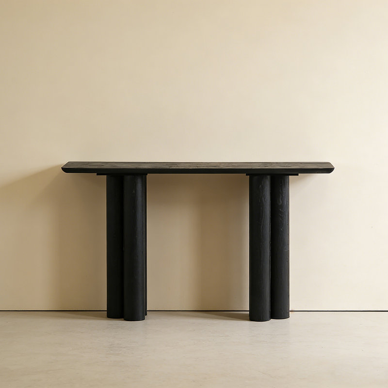 Console Retro Minimalist Art, H 33,46 po x l 55,12 po x P 14,96 po, Noir