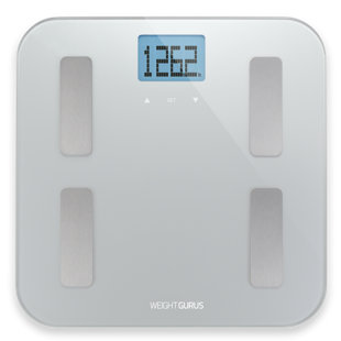 Weight Gurus Digital Body Fat Scale With Large Backlit Lcd And Smartphone Tracking (silver)