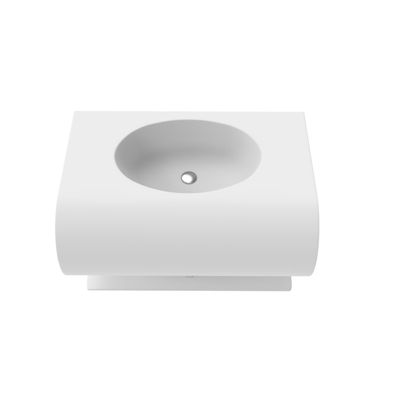 Soprano 36" Wall Mounted Modern S-Shaped Bathroom Sink, White
