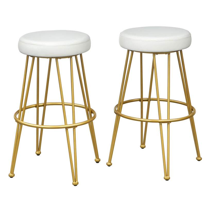 Tabouret Haseena, ensemble de 2, Blanc
