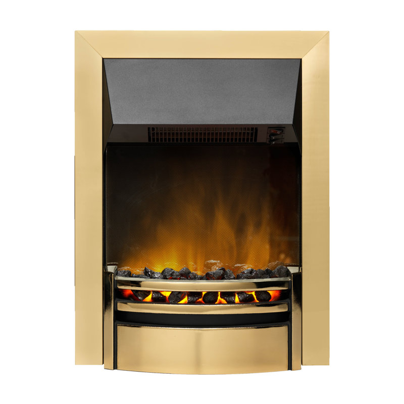 Dimplex Kansas Optiflame Electric Inset Fire, Brass, 46.3cm W