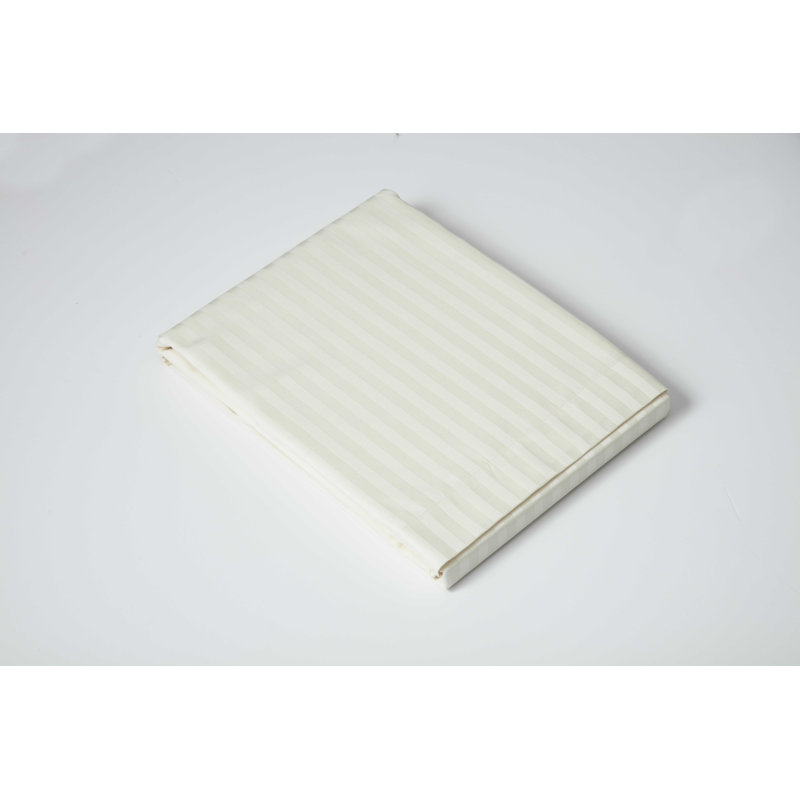 Plain Dye 540 TC Egyptian-Quality Cotton Sateen Flat Sheet, Double (4'6), Ivory