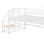 Maximisez l'espace au sol avec un lit mezzanine simple, des escaliers de rangement intégrés et une structure en métal robuste-117562392