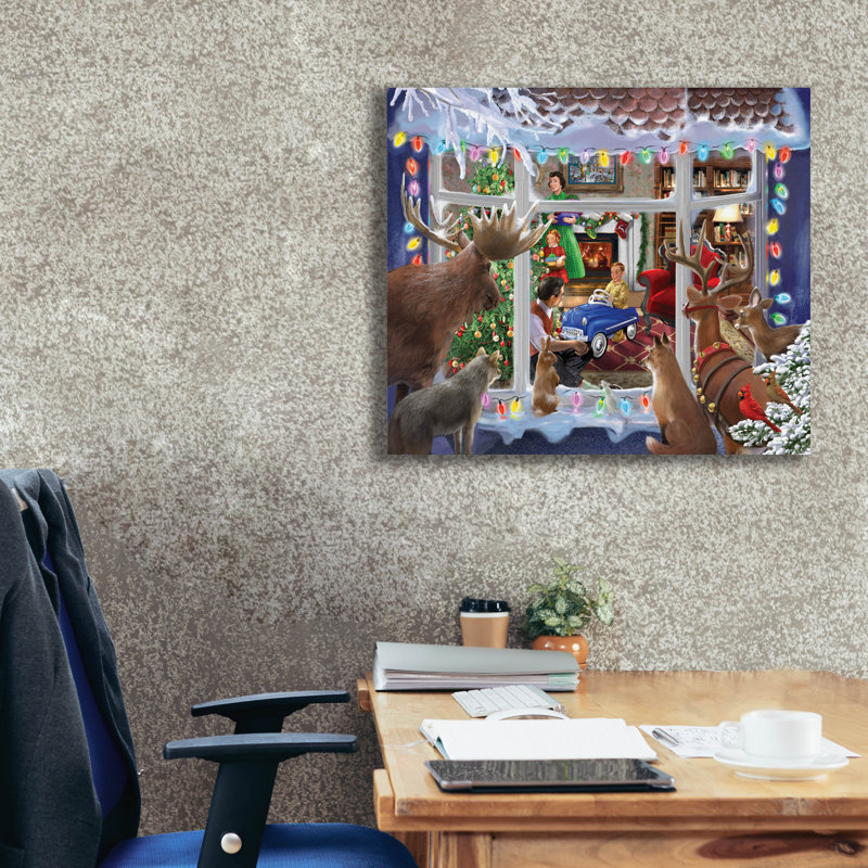 «Christmas Creatures» par Bigelow, illustrations sur toile, H 26 po x l 30 po x P 1,5 po