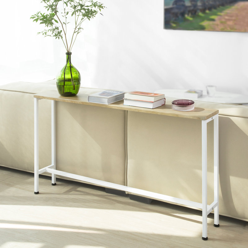 Abingt 120cm Console Table, 65cm H x 120cm W x 20cm D, Oak, White