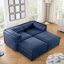 Canapé en chenille 2 places avec 2 sièges de rangement avec repose-pieds, dossier cylindrique et accoudoirs, causeuse moderne en tissu avec espace de rangement caché-1568458186