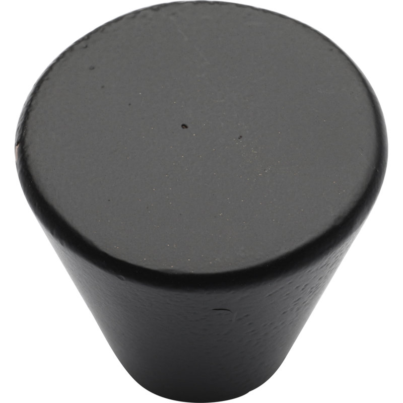 Poignée ronde et conique, Noir mat, 1.5