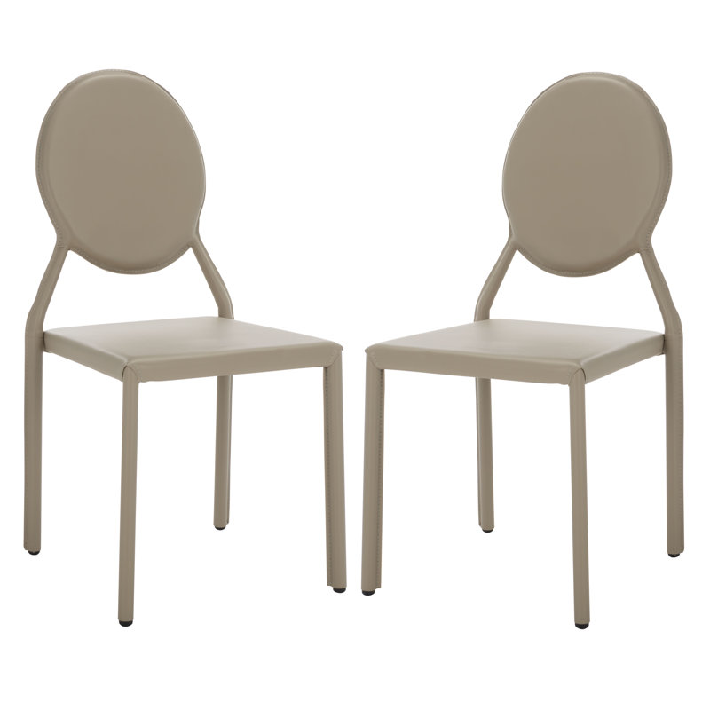Chaise d'appoint Oxon Hill King Louis, Cuir retravaillé + éponge - gris