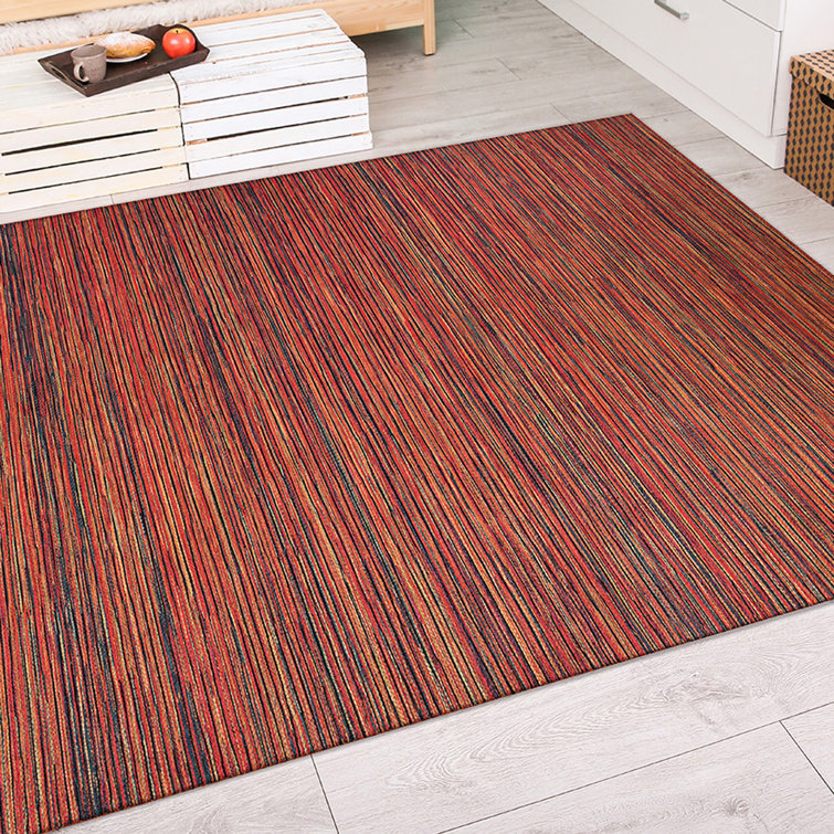 Diehl Striped Flatweave Crimson Multicolor Indoor Outdoor Area Rug