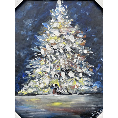 L'arbre de Noël | Acrylique sur toile | Avec cadre | Par Jashanpreet Kaur