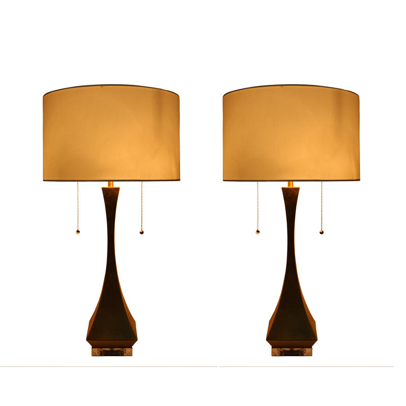 Ensemble de lampes de table 28 po Coosada, Nickel poli