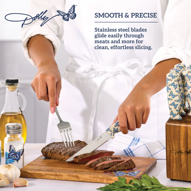 Dolly Parton 7-Piece Steak Knife Set, Blue