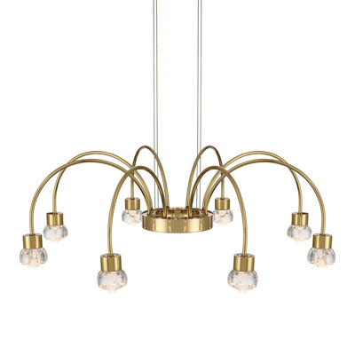 Vario Integrated LED 8 light Chandelier in Titanium Gold with Rose Diffusers