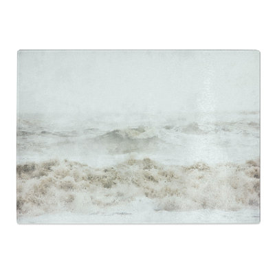 Tempered Glass Sea Waves in Iceland Chopping Board