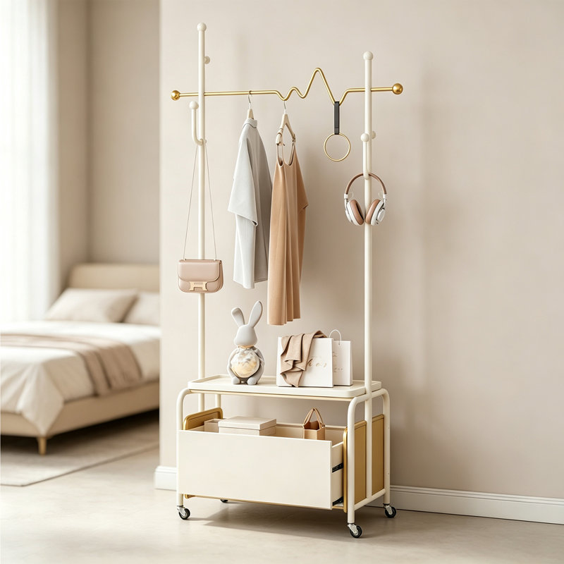 Modern Entryway Coat Rack with Storage