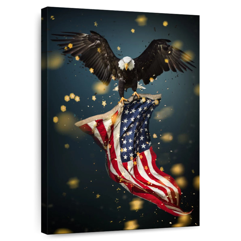 Borges Eagle Carrying USA Flag, 12" H x 8" W