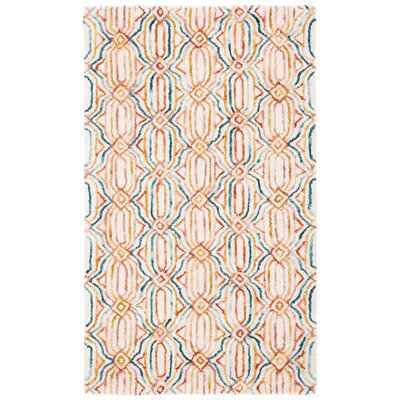 Tapis ivoire / bleu marine Rubalcava