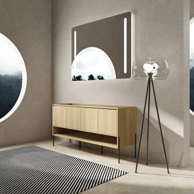 60" Bathroom Vanity Cup - 4 Doors, Engineered Wood, Modern Decor, Oak Freestanding Unit Door Cabinet, Design, Hue