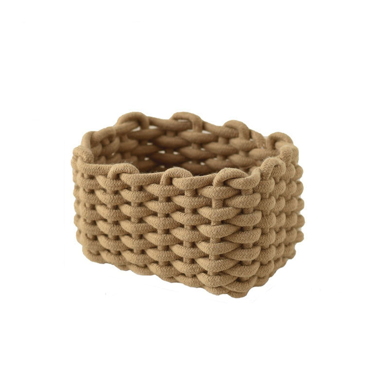 Petit panier de rangement en corde de coton, Chameau