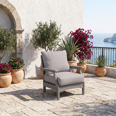 Chaise longue d'extérieur avec coussin Anieya