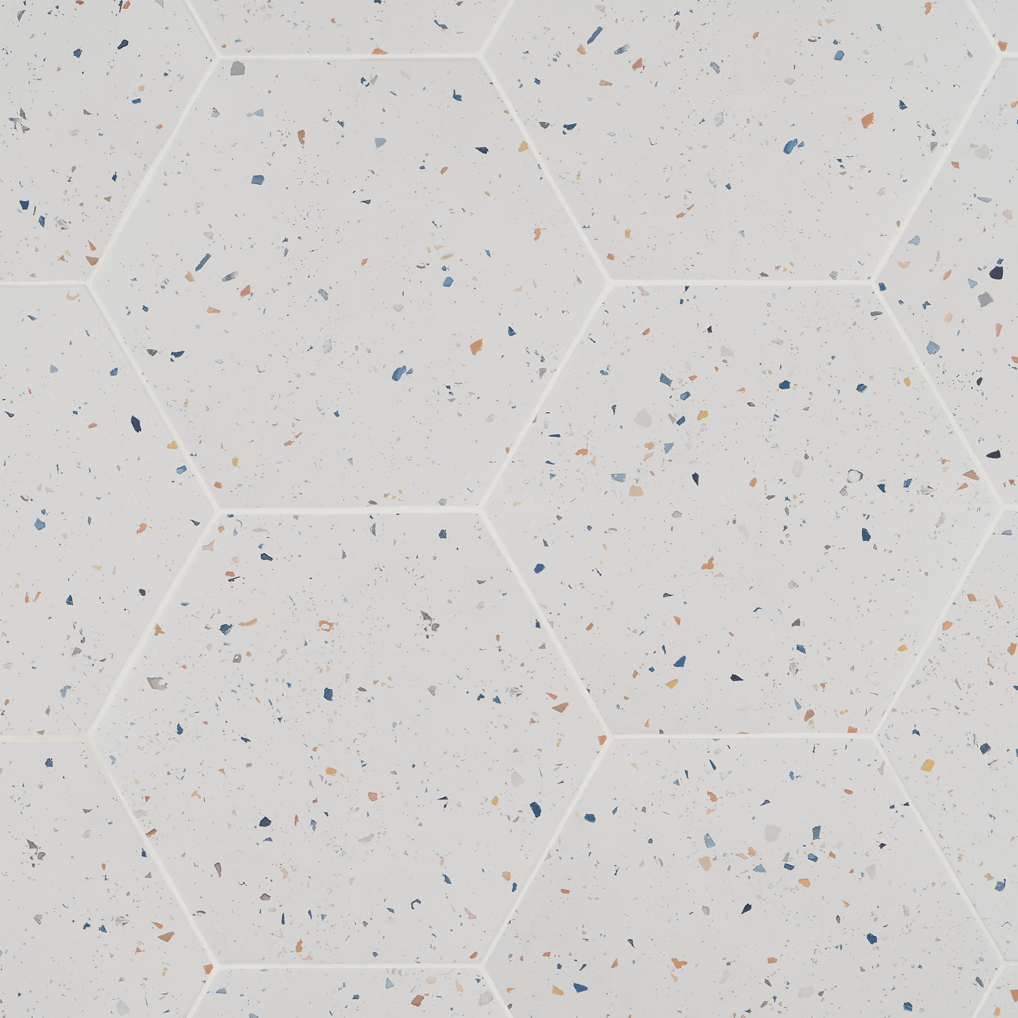 Firenze 13" x 15" Porcelain Hexagon Concrete Look Wall & Floor Tile (10.51 Sq. Ft. / Case), White Confetti