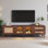 70.8 Inch TV Stand For Tvs Up To 80", Entertainment Center With App Controlled LED Lights, 2 Drawers & Glass Door Storage