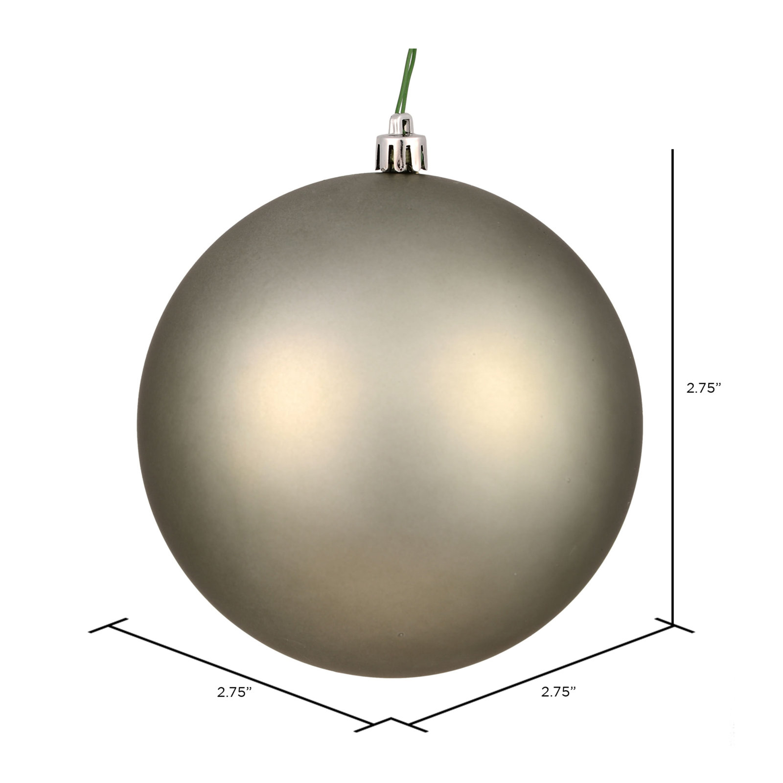 Holiday Décor Ball Ornament, 2.75" H x 2.75" W x 2.75" D, Matte Wrought Iron