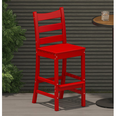Chaise de bar en plastique HDPE rouge rubis
