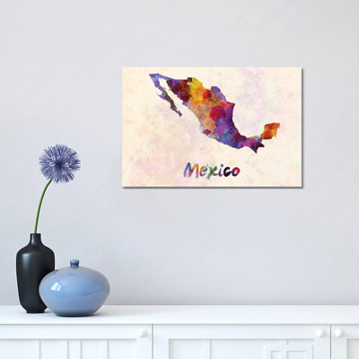 «Mexico in Watercolor» par Paul Rommer, reproduction d'art graphique sur toile tendue