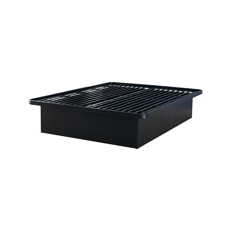 16" Premium Heavy Metal Platform Bed Frame with Metal Supports for Maximum Durability in Black, Full