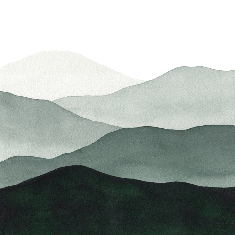 Montagnes vertes, H 20 po x l 20 po