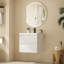 Ensemble de meuble-lavabo mural 23,6 po avec lavabo et deux tiroirs (robinet non inclus), entièrement assemblé-131221840-130160096