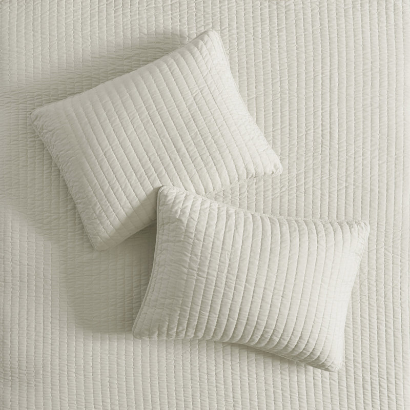 3 pièces de courtepointe crème double - microfibre et coton, réversible pour une nuit de sommeil sereine douce, avec literie en coton